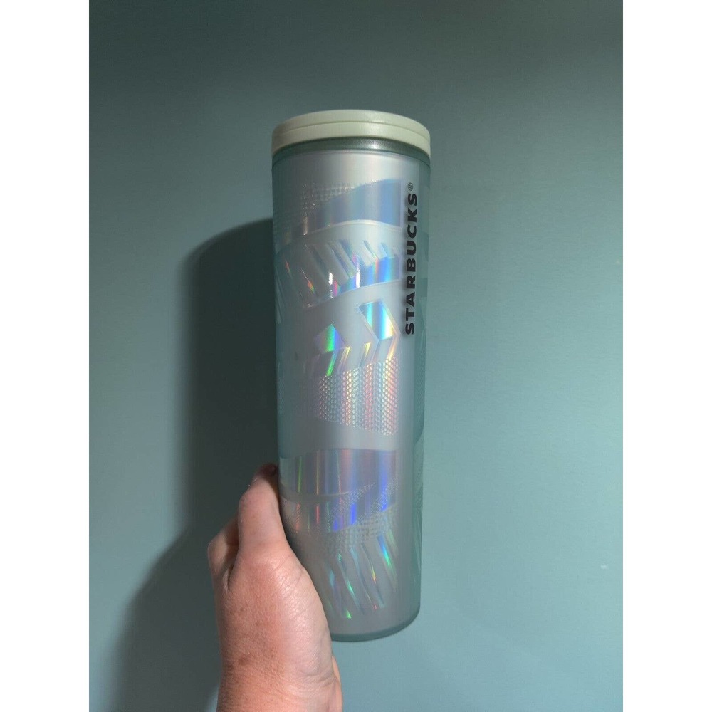starbucks tumbler holiday 2021 mint green light blue hot/cold travel mug tumbler